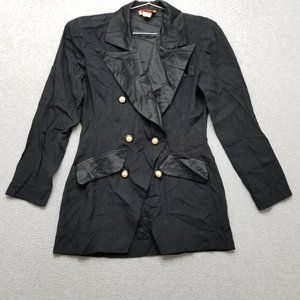 Vintage Katie Blazer Womens 6 Black Suit Dress Buttons Outdoor‎